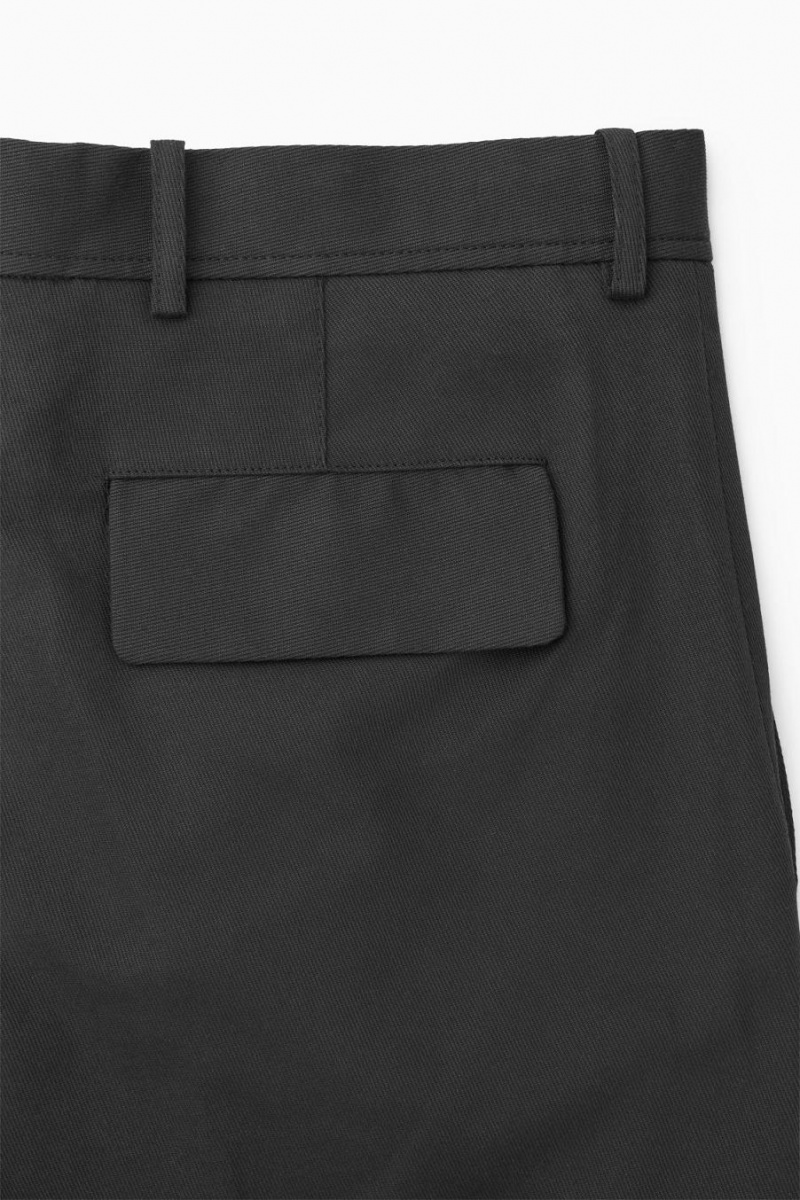 Pantalones COS Cropped Directo-leg Twill Hombre Negros | 16083OLUJ