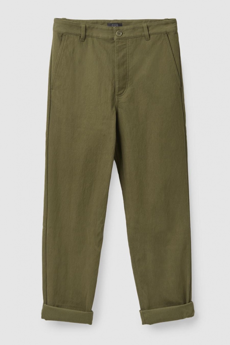 Pantalones COS Directo-fit Chinos Mujer Kaki Verdes | 07412PLQZ