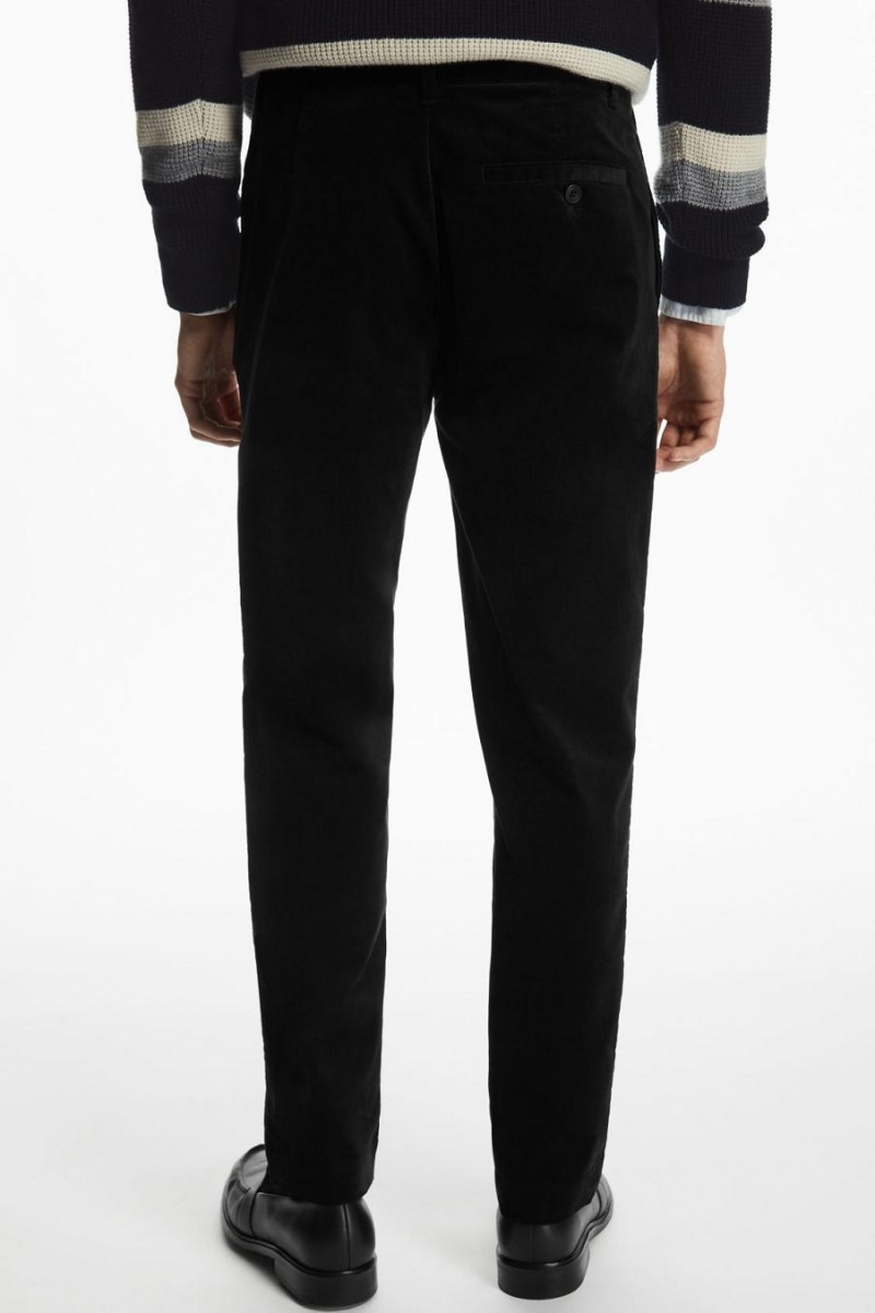 Pantalones COS Directo-leg Algodon-moleskin Hombre Negros | 21397MQGC