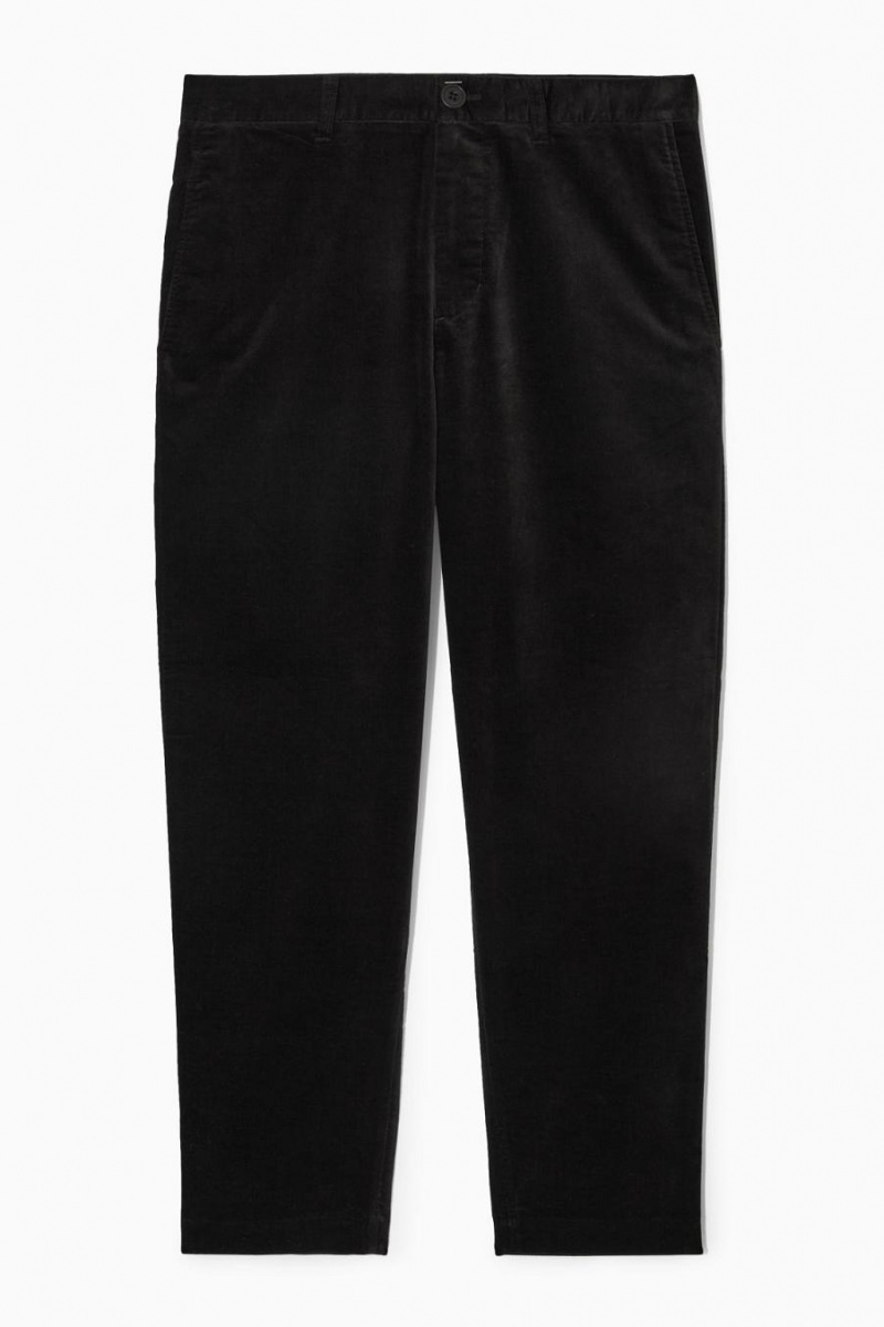 Pantalones COS Directo-leg Algodon-moleskin Hombre Negros | 21397MQGC