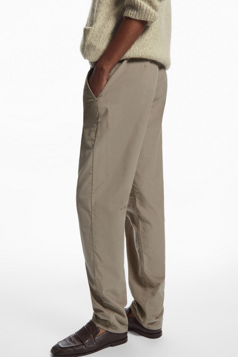 Pantalones COS Directo-leg Corduroy Chinos Mujer Beige | 86127IDXN