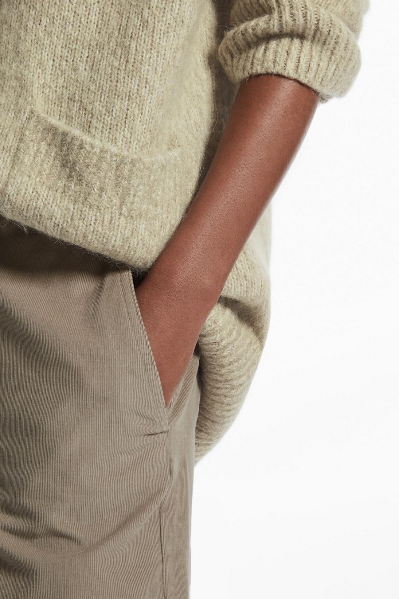 Pantalones COS Directo-leg Corduroy Chinos Mujer Beige | 86127IDXN