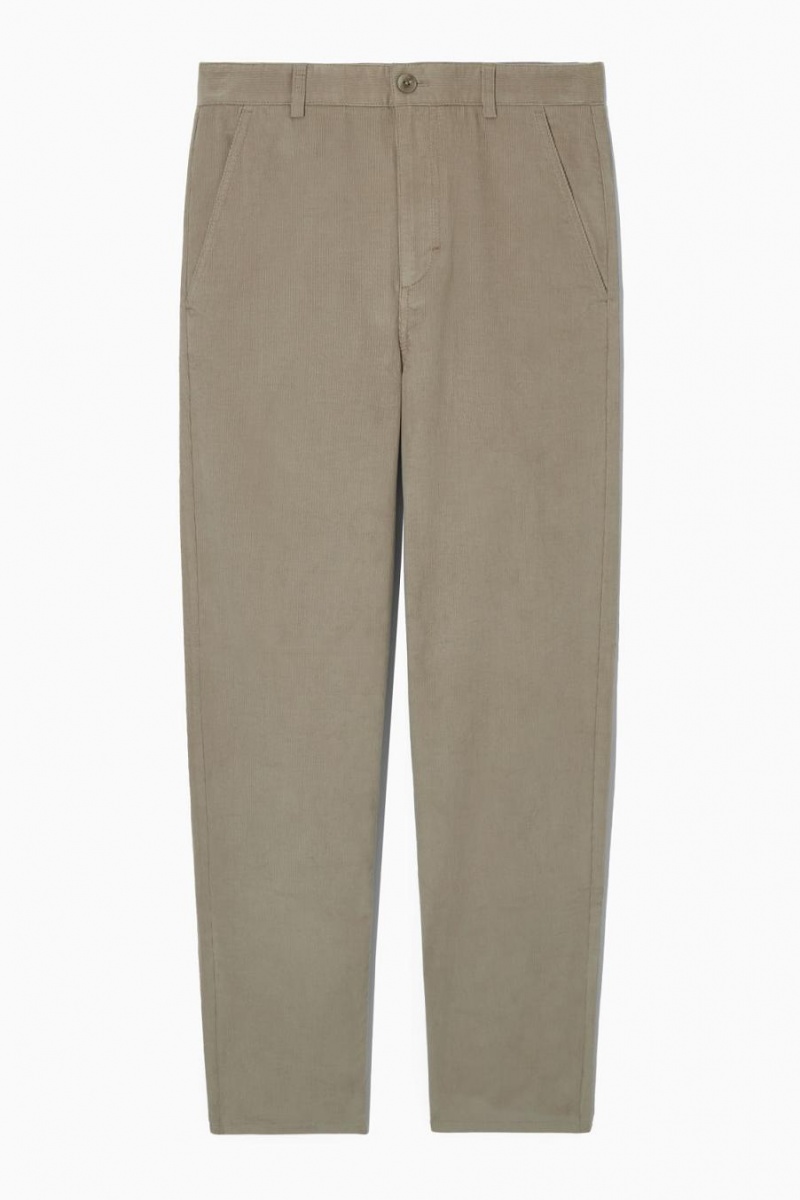 Pantalones COS Directo-leg Corduroy Chinos Mujer Beige | 86127IDXN