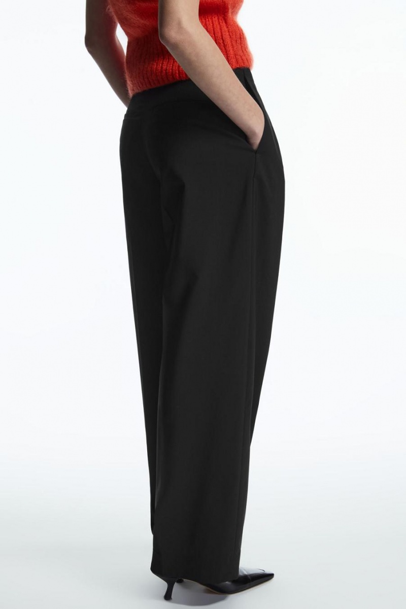 Pantalones COS Directo-leg Crossover-waist Mujer Negros | 84207EZOG