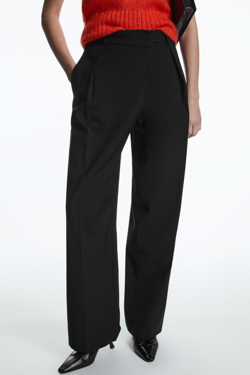 Pantalones COS Directo-leg Crossover-waist Mujer Negros | 84207EZOG