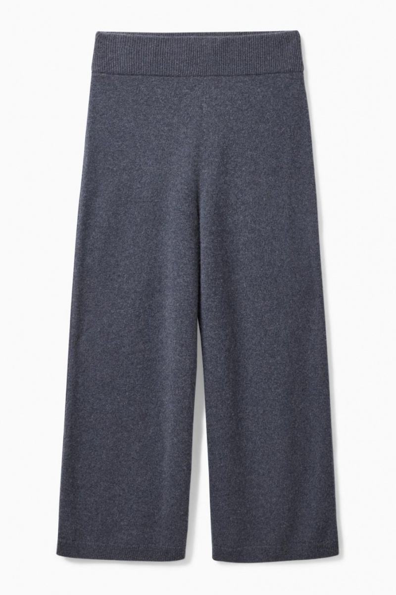 Pantalones COS Directo-leg Pure Cashmere Mujer Azul Marino | 63429GRVH