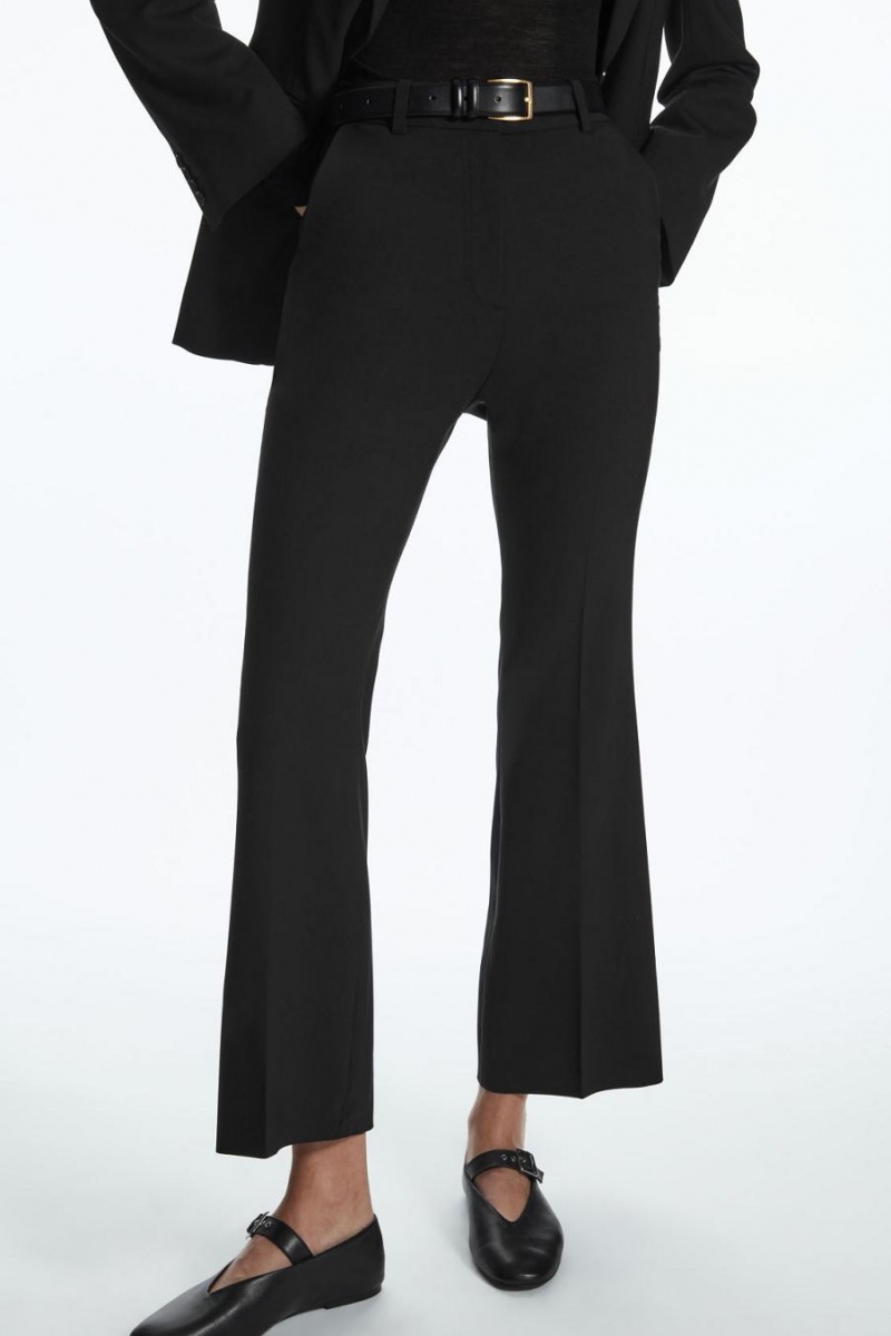 Pantalones COS Flared Lana Mujer Negros | 97145NTHL