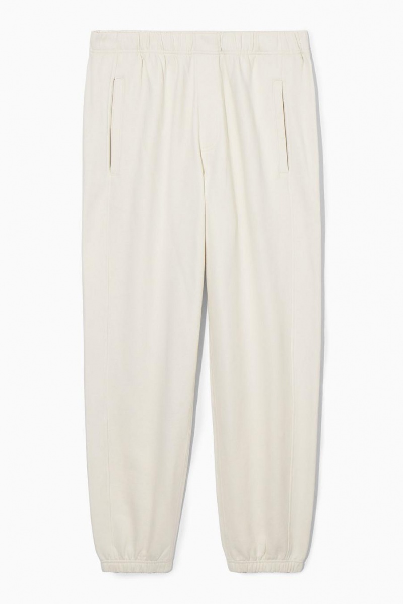 Pantalones COS Fleece-back Hombre Creme | 53810ZCBE