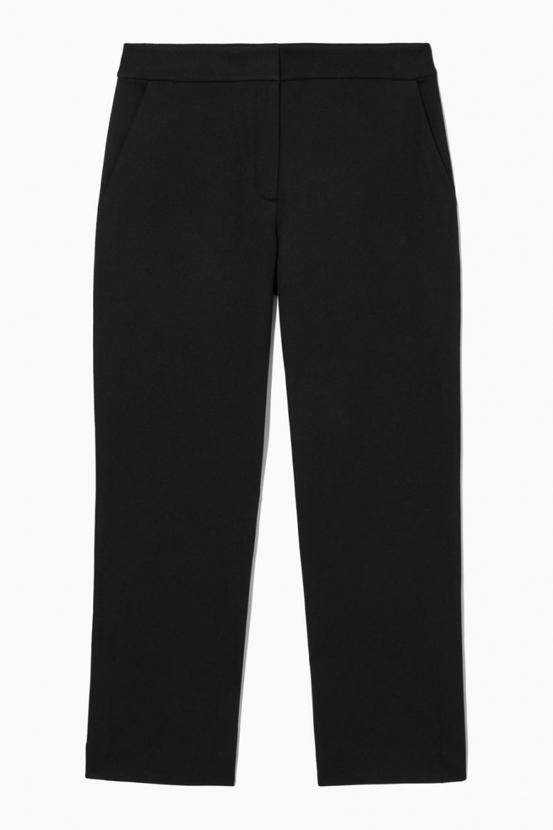 Pantalones COS High-waisted Pintucked Mujer Negros | 79820GCUJ