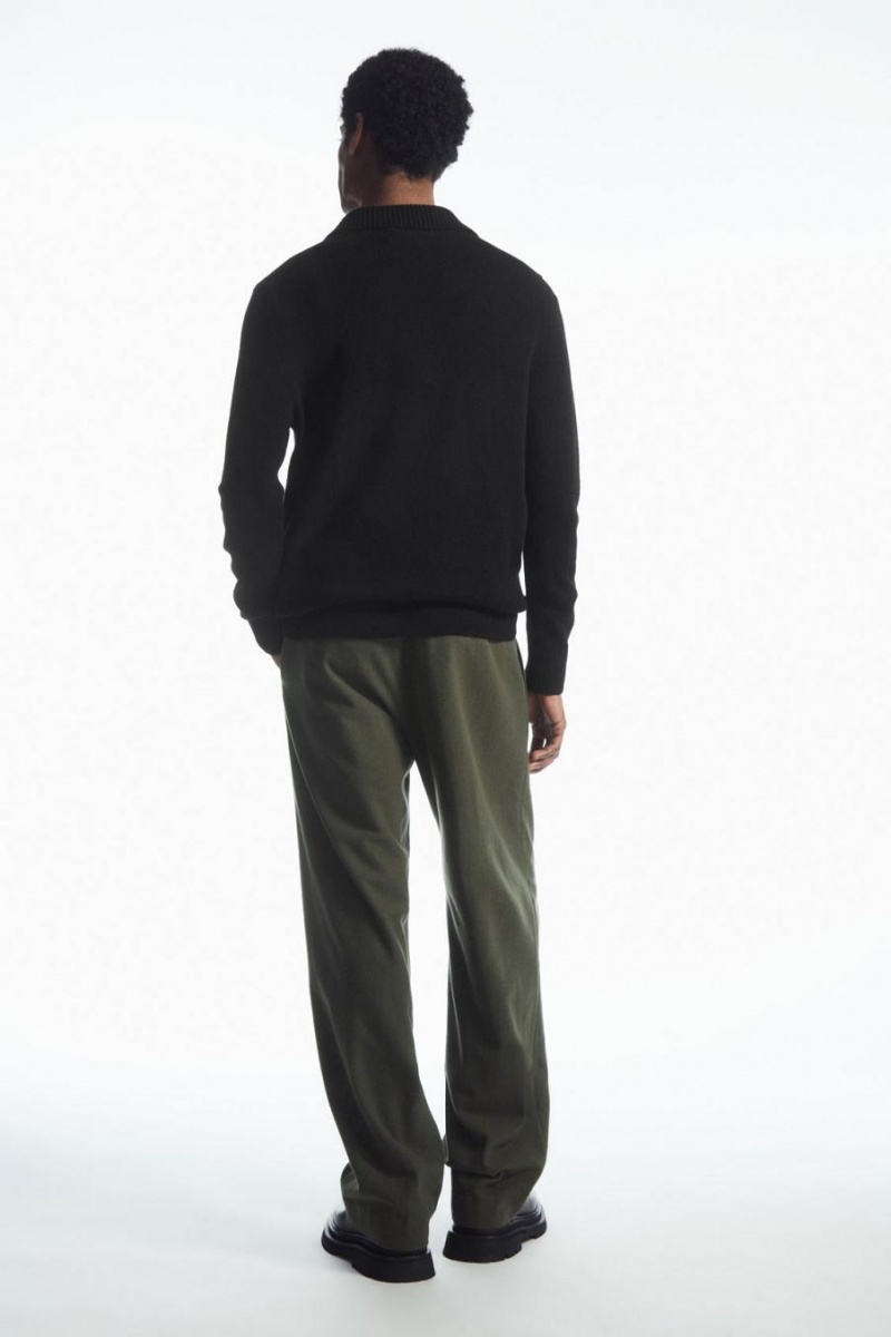 Pantalones COS Lana-blend Relaxed Tailored Hombre Verdes Oscuro | 60718YLAT