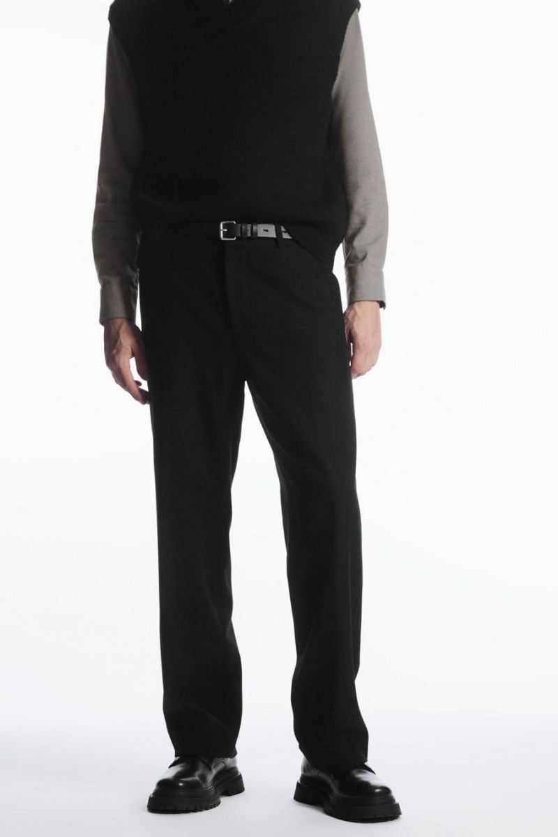 Pantalones COS Lana-blend Relaxed Tailored Hombre Negros | 45679NCJV