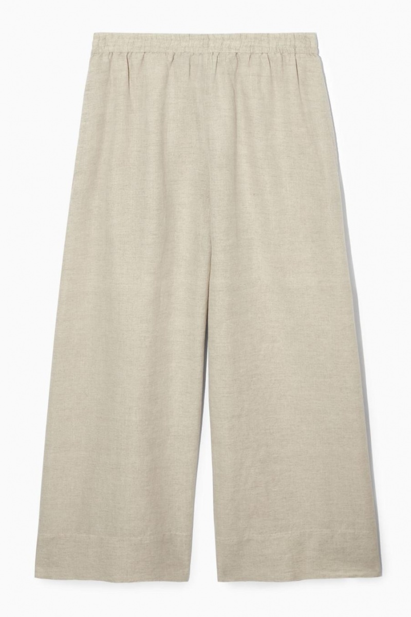 Pantalones COS Linen-blend Culottes Mujer Beige | 95270VUJF