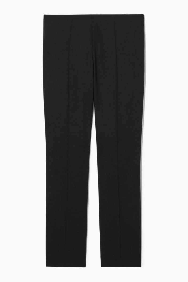 Pantalones COS Low-rise Bootcut Lana-crepe Mujer Negros | 06395GWHT