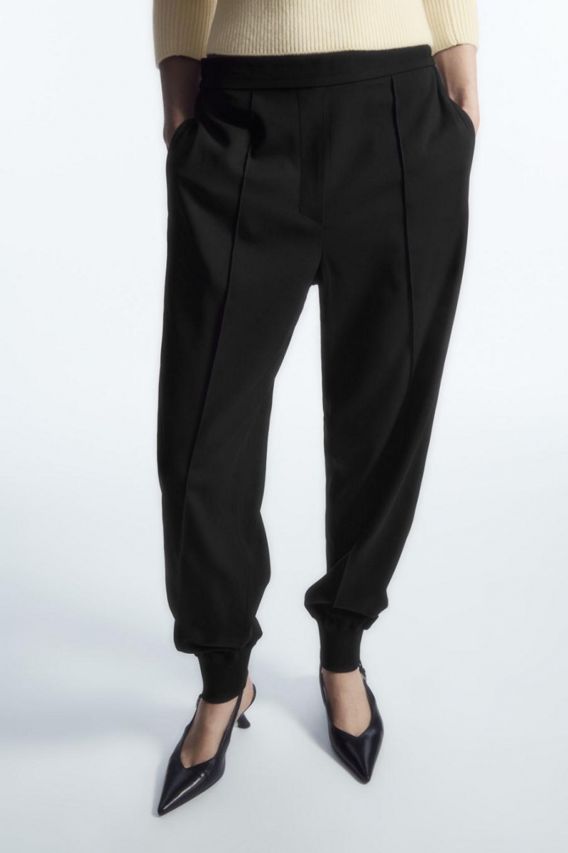 Pantalones COS Pintucked Elasticated Tailored Mujer Negros | 40279QPTO