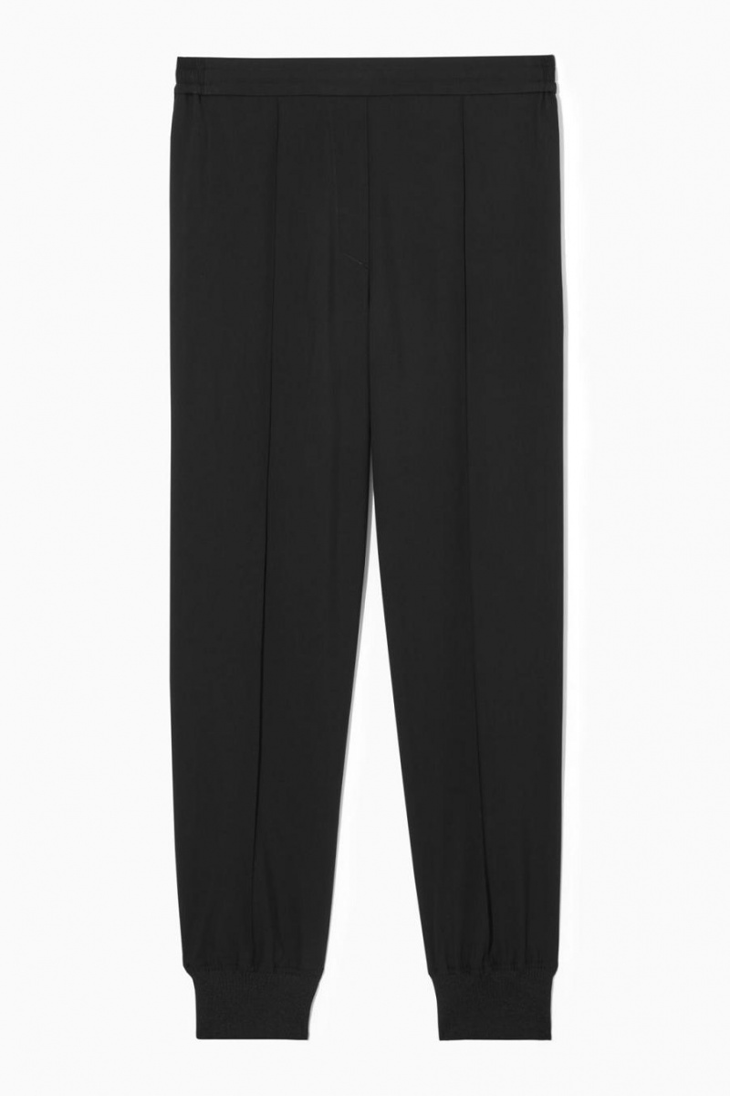 Pantalones COS Pintucked Elasticated Tailored Mujer Negros | 40279QPTO