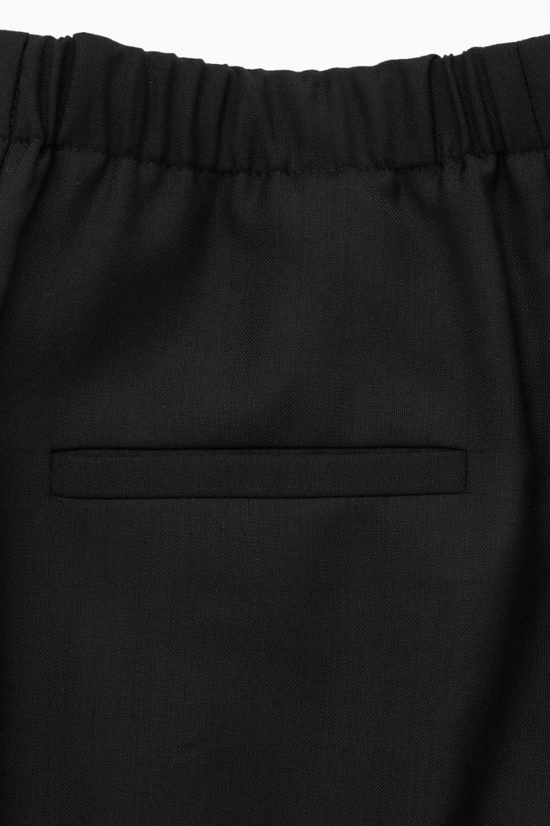 Pantalones COS Plisado Anchos-leg Lana Mujer Negros | 32604REDV