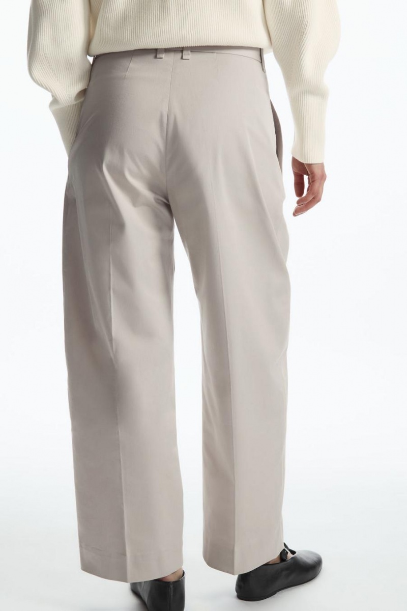 Pantalones COS Plisado Barrel-leg Mujer Grises | 68305KYLJ