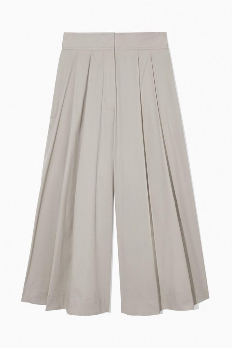 Pantalones COS Plisado Tailored Culottes Mujer Grises | 09154KHZA