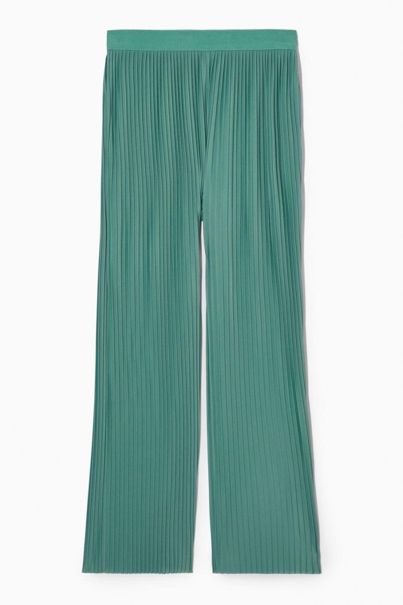 Pantalones COS Plissé Mujer Verdes | 49317HDMA