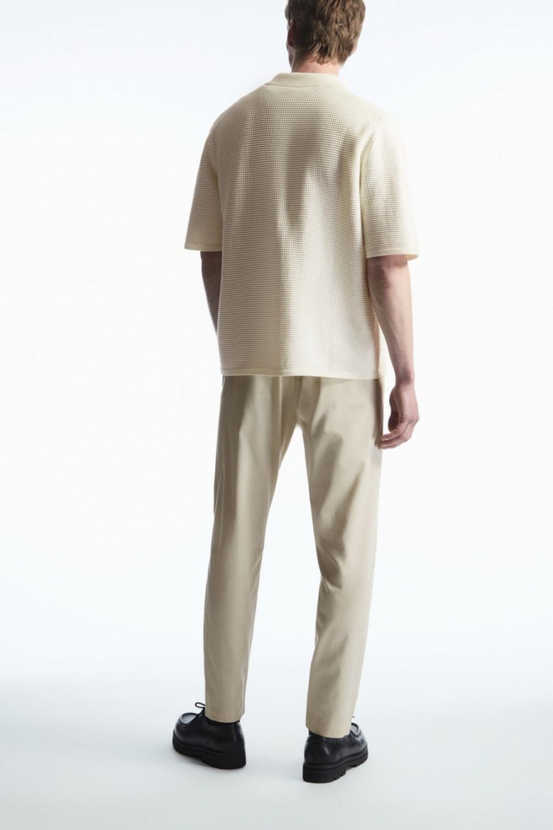 Pantalones COS Regular-fit Tapered Hombre Beige | 13495WJDA