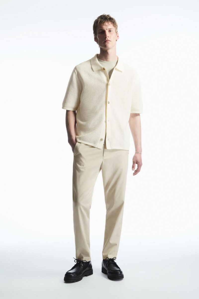 Pantalones COS Regular-fit Tapered Hombre Beige | 13495WJDA