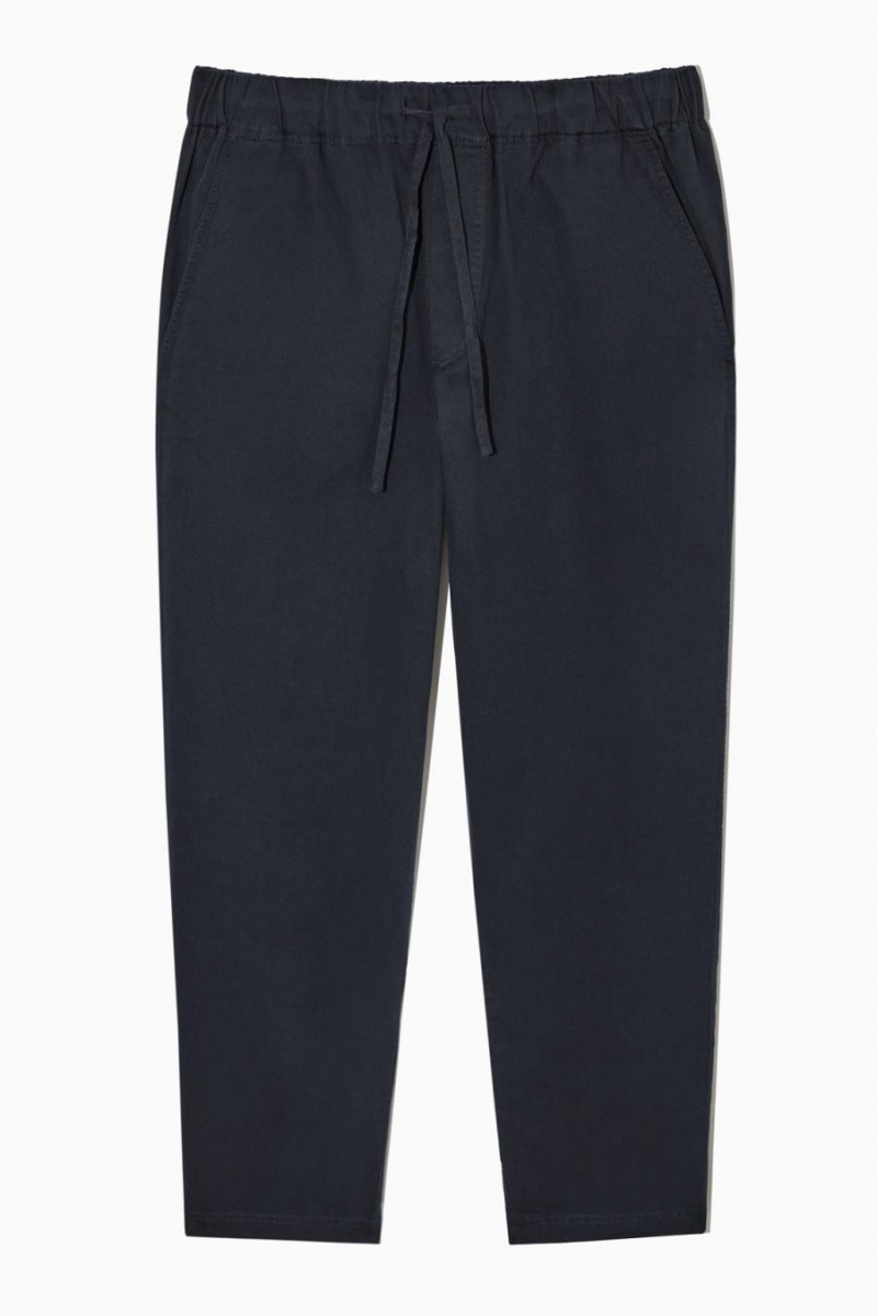 Pantalones COS Relaxed-fit Drawstring Twill Hombre Azul Marino | 23671FDNA