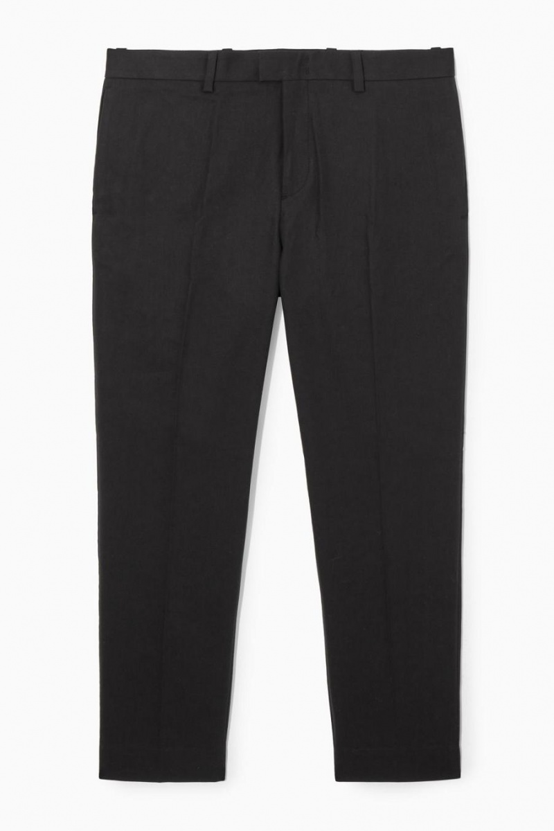 Pantalones COS Slim-leg Tailored Algodon Hombre Negros | 90571VIRP