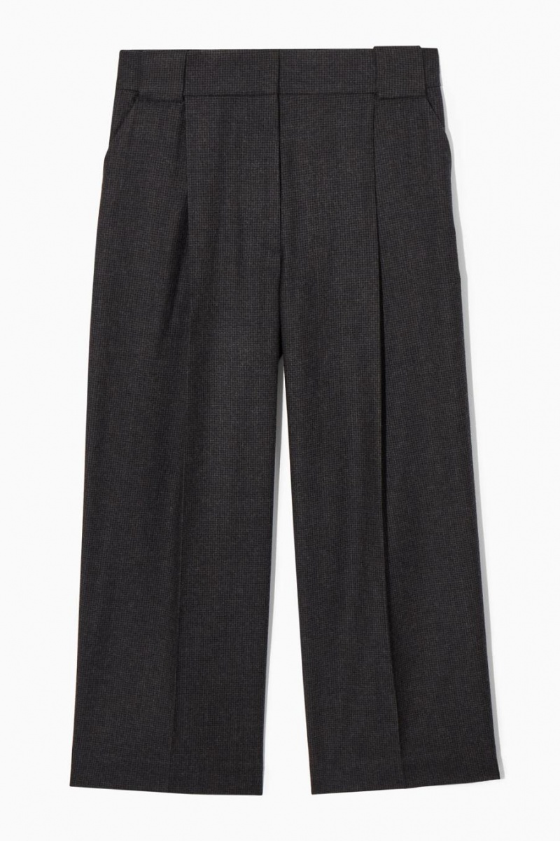 Pantalones COS Tailored Lana-flannel Culottes Mujer Grises Oscuro | 50834GLKJ