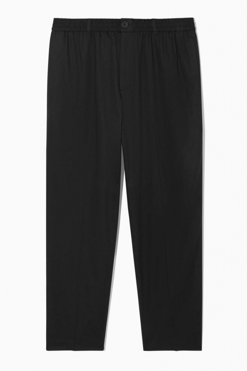 Pantalones COS Tapered Elasticated Hombre Negros | 30416AMZB