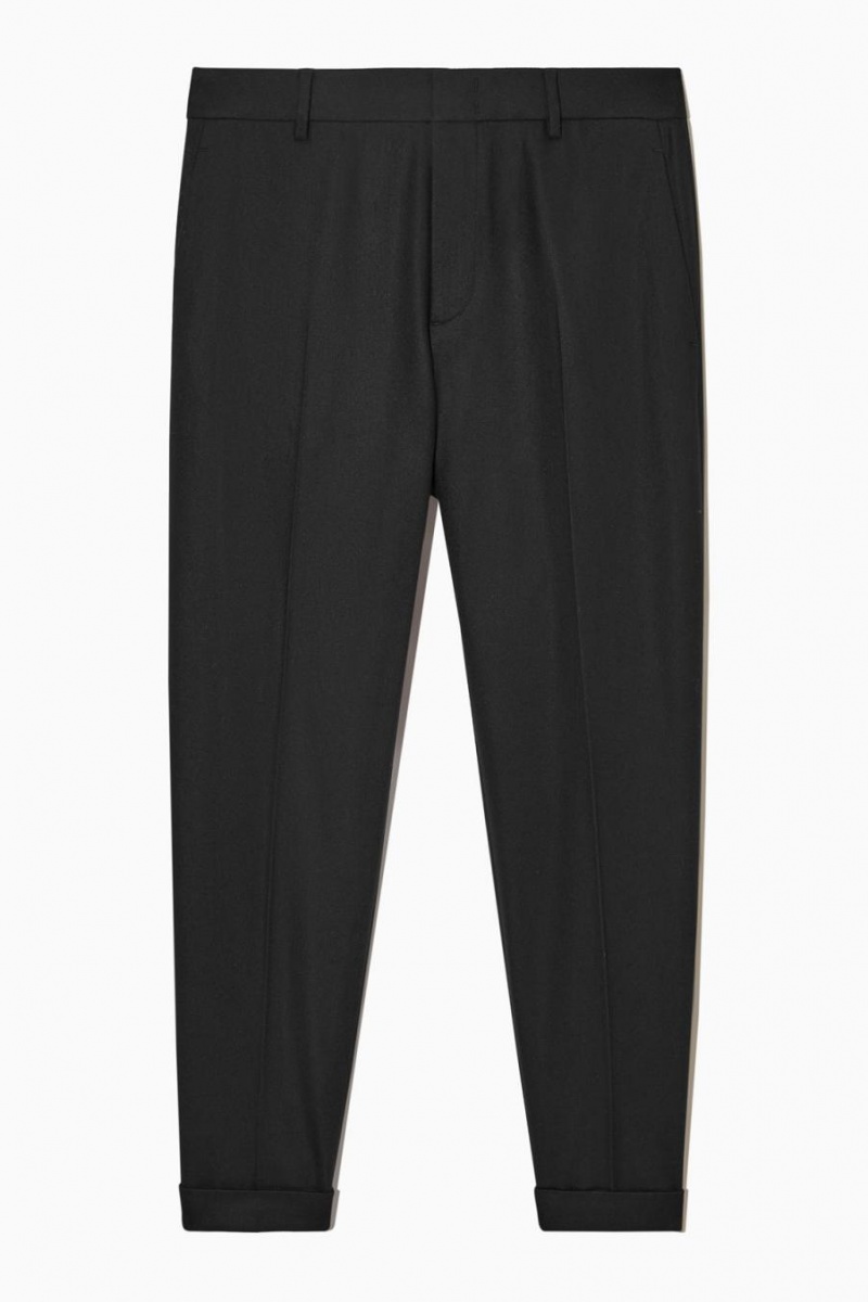 Pantalones COS Tapered Lana Hombre Negros | 31857ZNAH