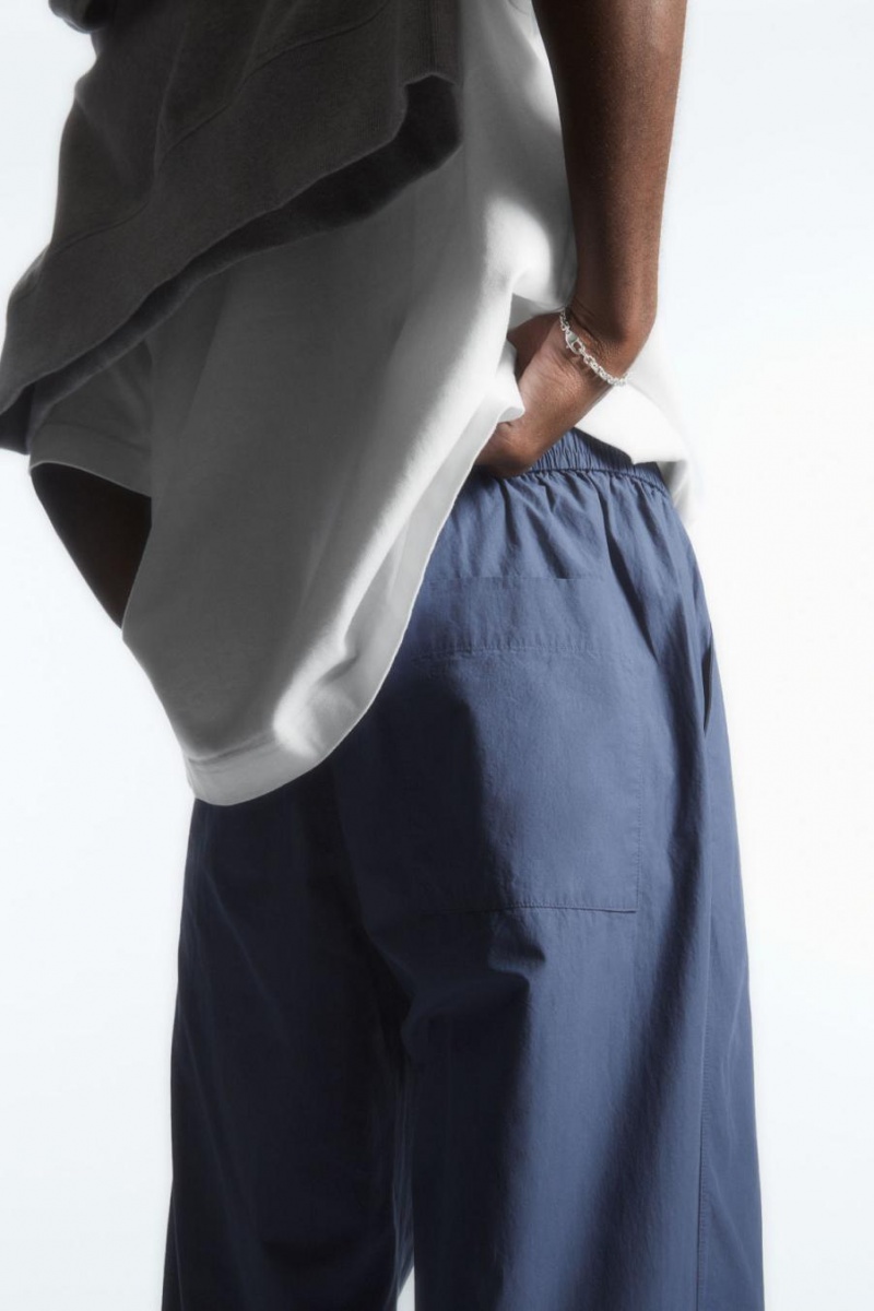 Pantalones COS Tapered Poplin Pull-on Hombre Azules | 97482CNJM