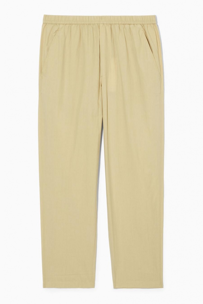 Pantalones COS Tapered Poplin Pull-on Hombre Beige | 75019LWCX