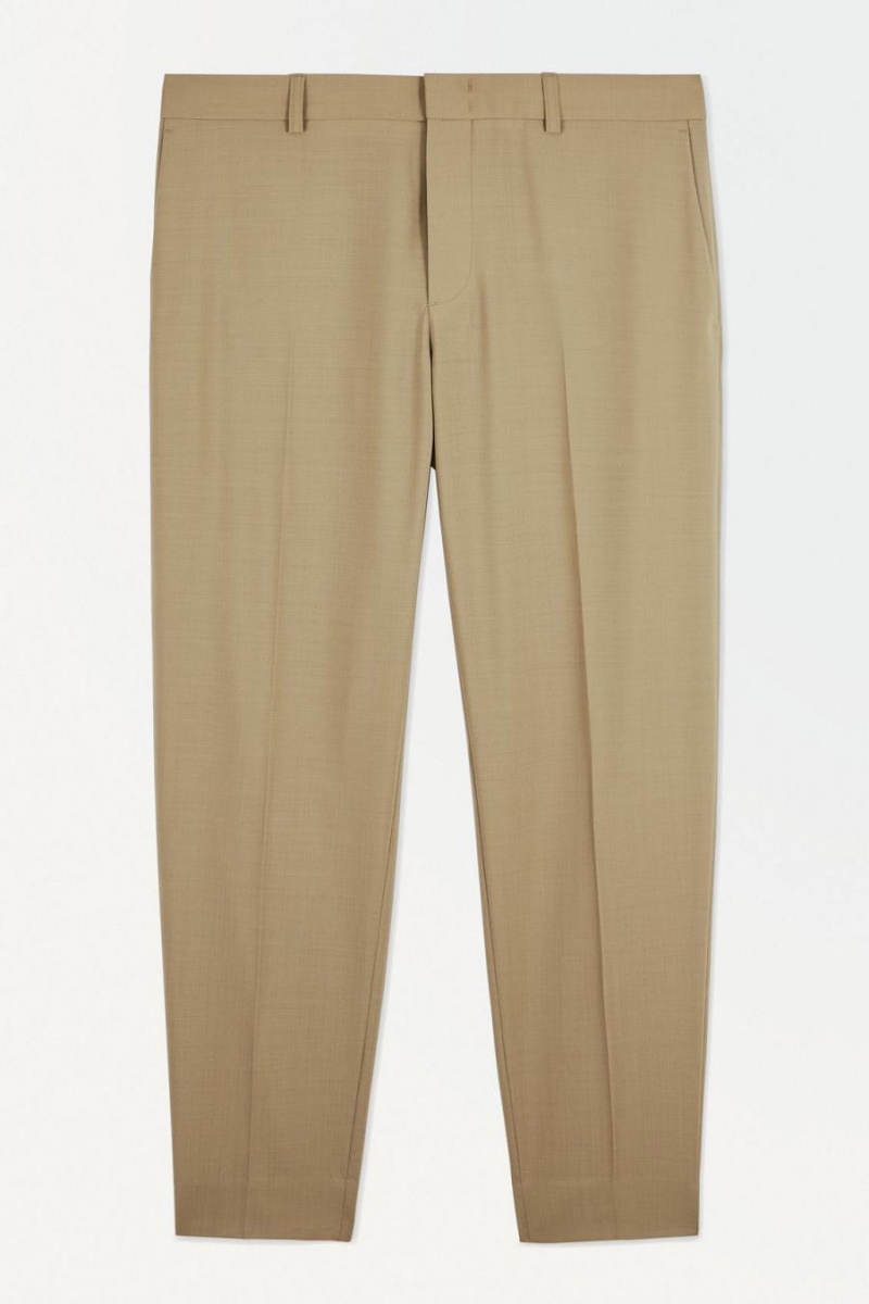 Pantalones COS The Directo-leg Lana Hombre Beige | 17096ZAHX