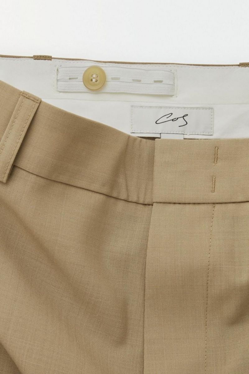 Pantalones COS The Directo-leg Lana Hombre Beige | 17096ZAHX