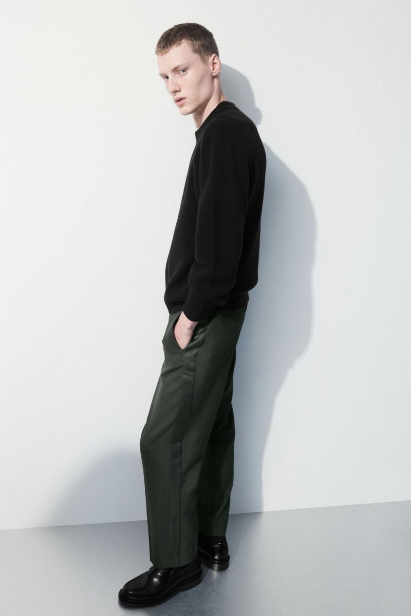 Pantalones COS The Lana Tuxedo Hombre Verdes Oscuro | 31574XTIC