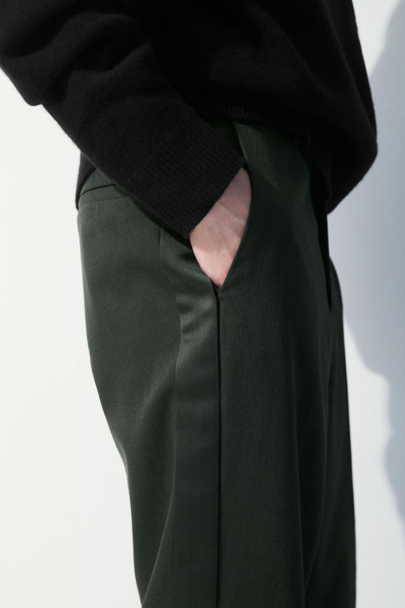 Pantalones COS The Lana Tuxedo Hombre Verdes Oscuro | 31574XTIC