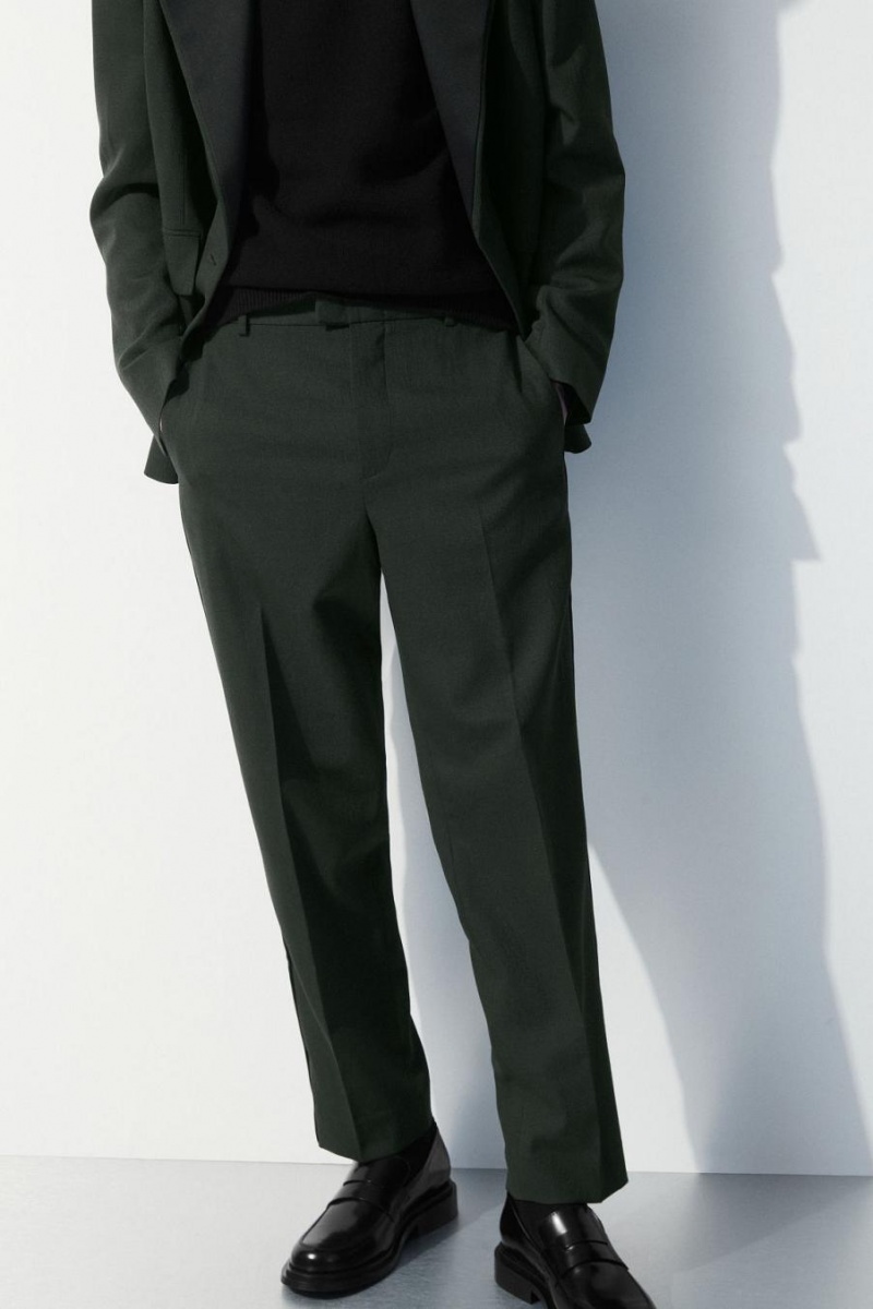 Pantalones COS The Lana Tuxedo Hombre Verdes Oscuro | 31574XTIC