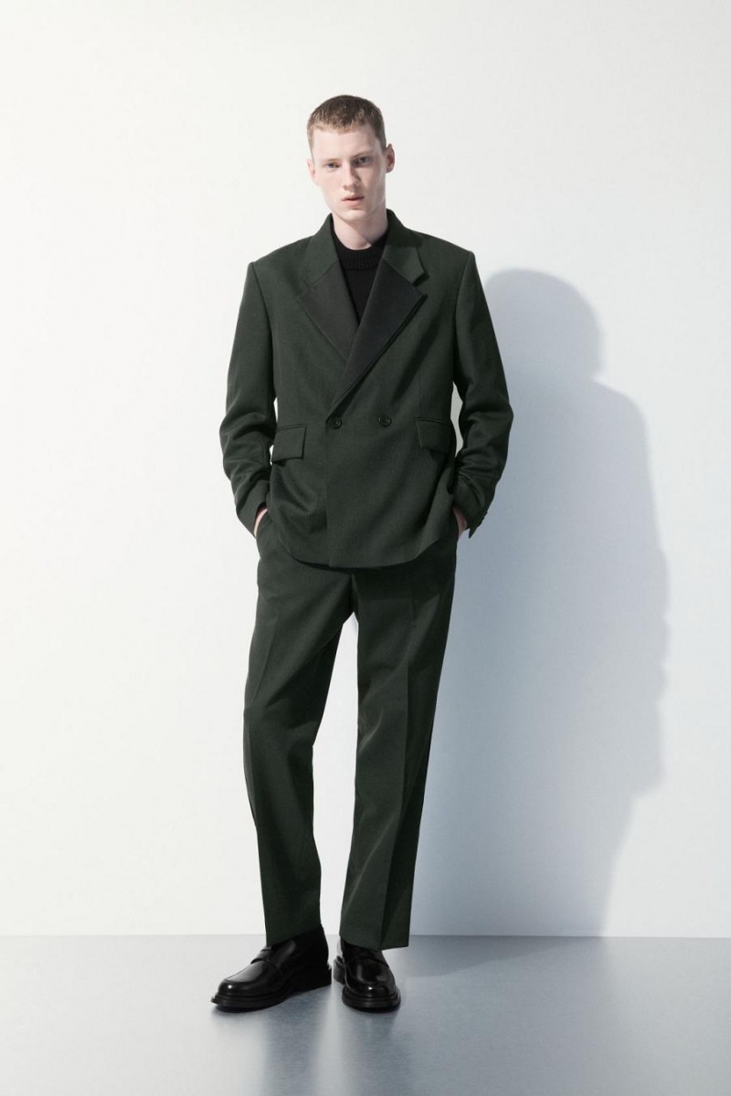 Pantalones COS The Lana Tuxedo Hombre Verdes Oscuro | 31574XTIC