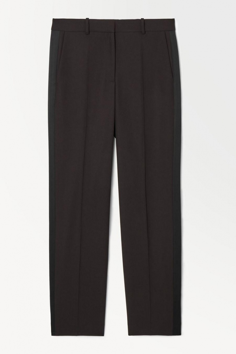 Pantalones COS The Tuxedo-stripe Mujer Marrom Oscuro | 98153AXEJ