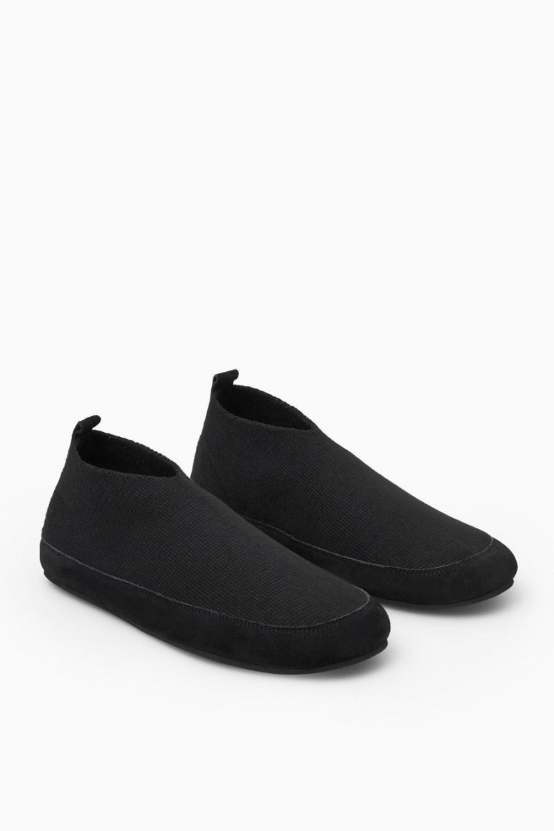 Pantuflas COS Teddy-lined De Punto Hombre Negros | 82051ETUD