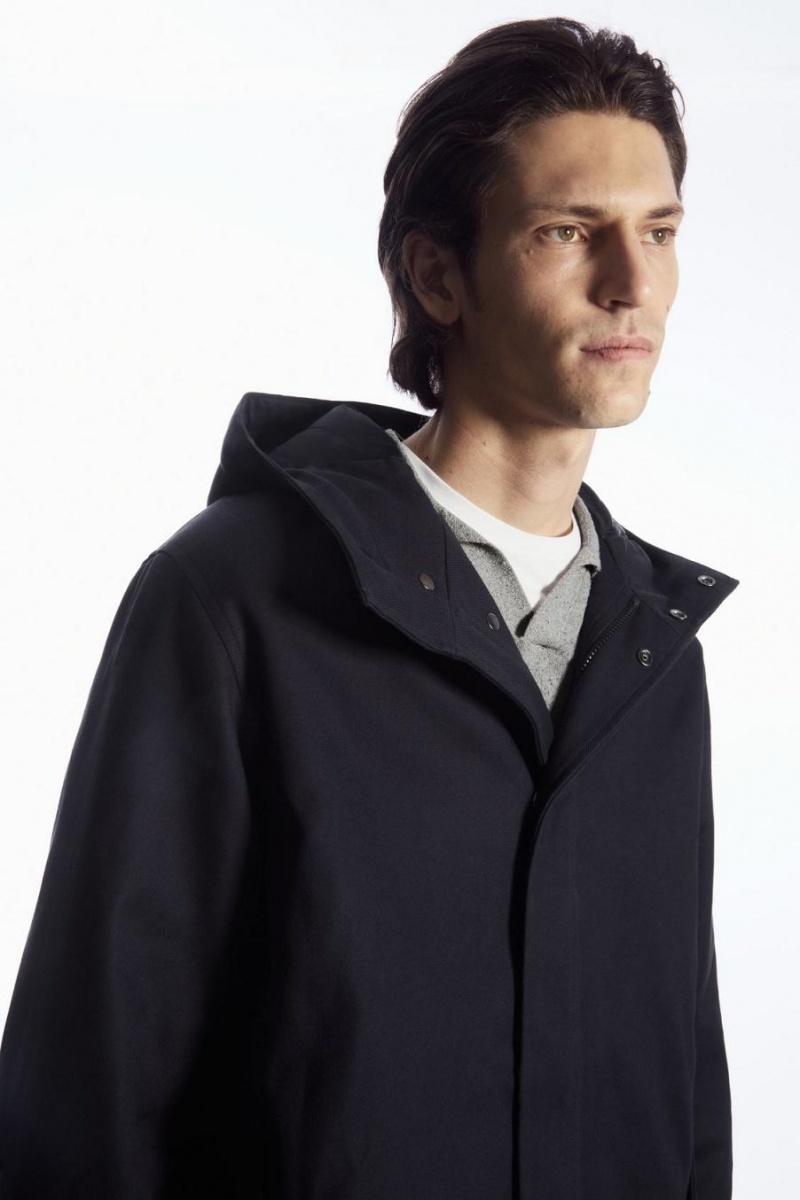 Parka COS Acolchado Encapuchado Hombre Azul Marino | 17538AENT