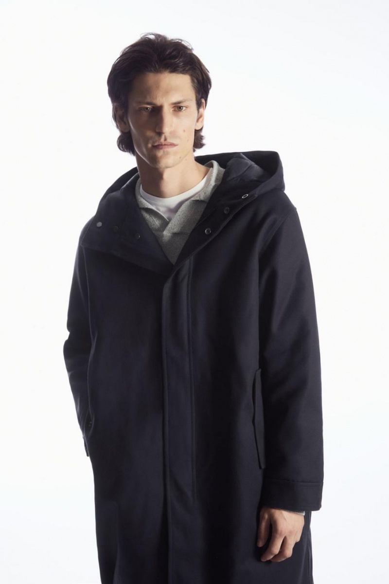 Parka COS Acolchado Encapuchado Hombre Azul Marino | 17538AENT