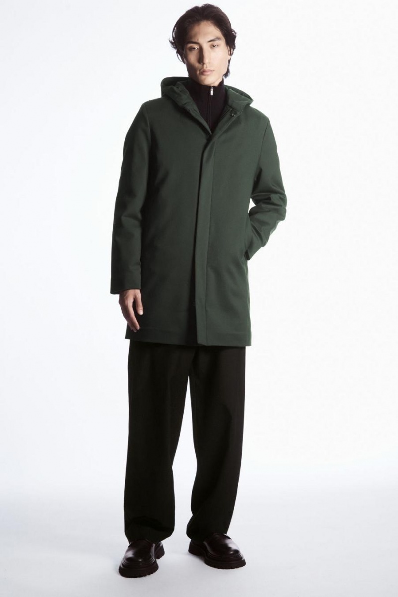 Parka COS Encapuchado Acolchado Hombre Verdes Oscuro | 26074OADH