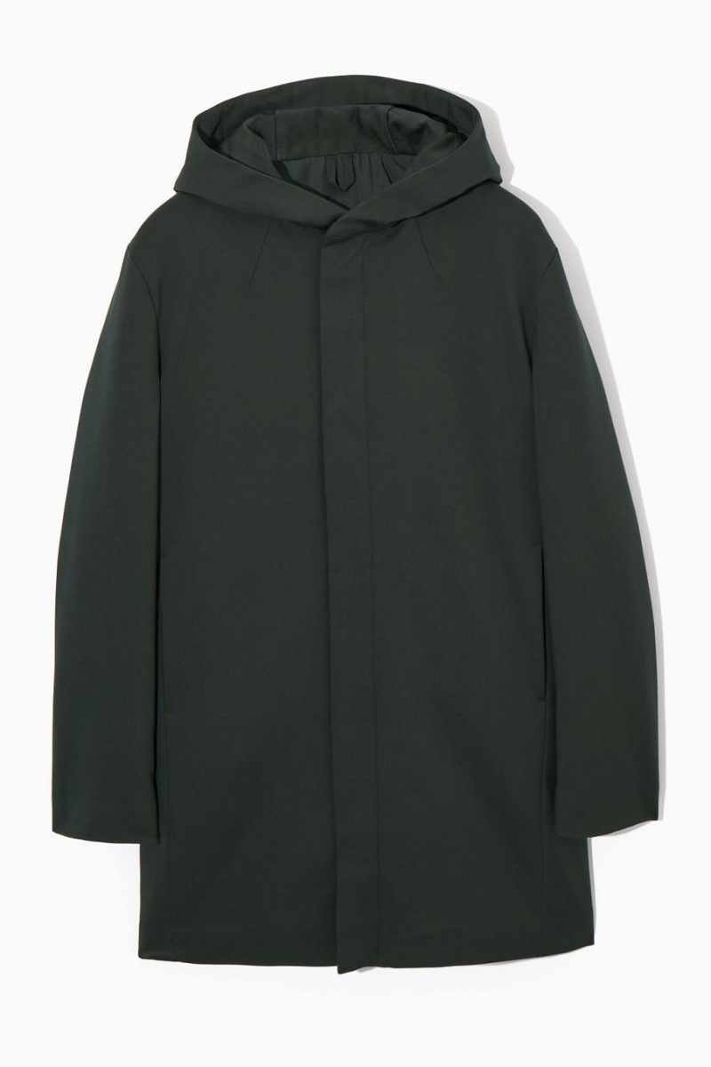 Parka COS Encapuchado Acolchado Hombre Verdes Oscuro | 26074OADH