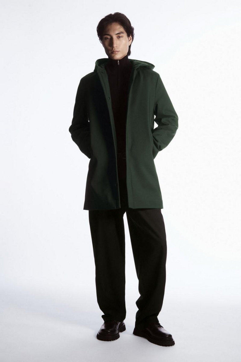 Parka COS Encapuchado Acolchado Hombre Verdes Oscuro | 26074OADH