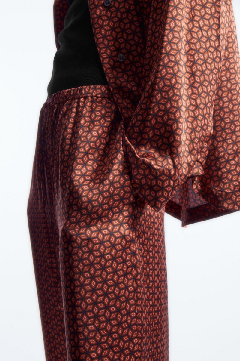 Pijama COS Printed Pure Silk Mujer Rojos | 01834XROF