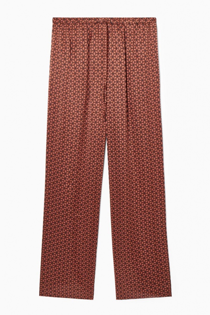 Pijama COS Printed Pure Silk Mujer Rojos | 01834XROF