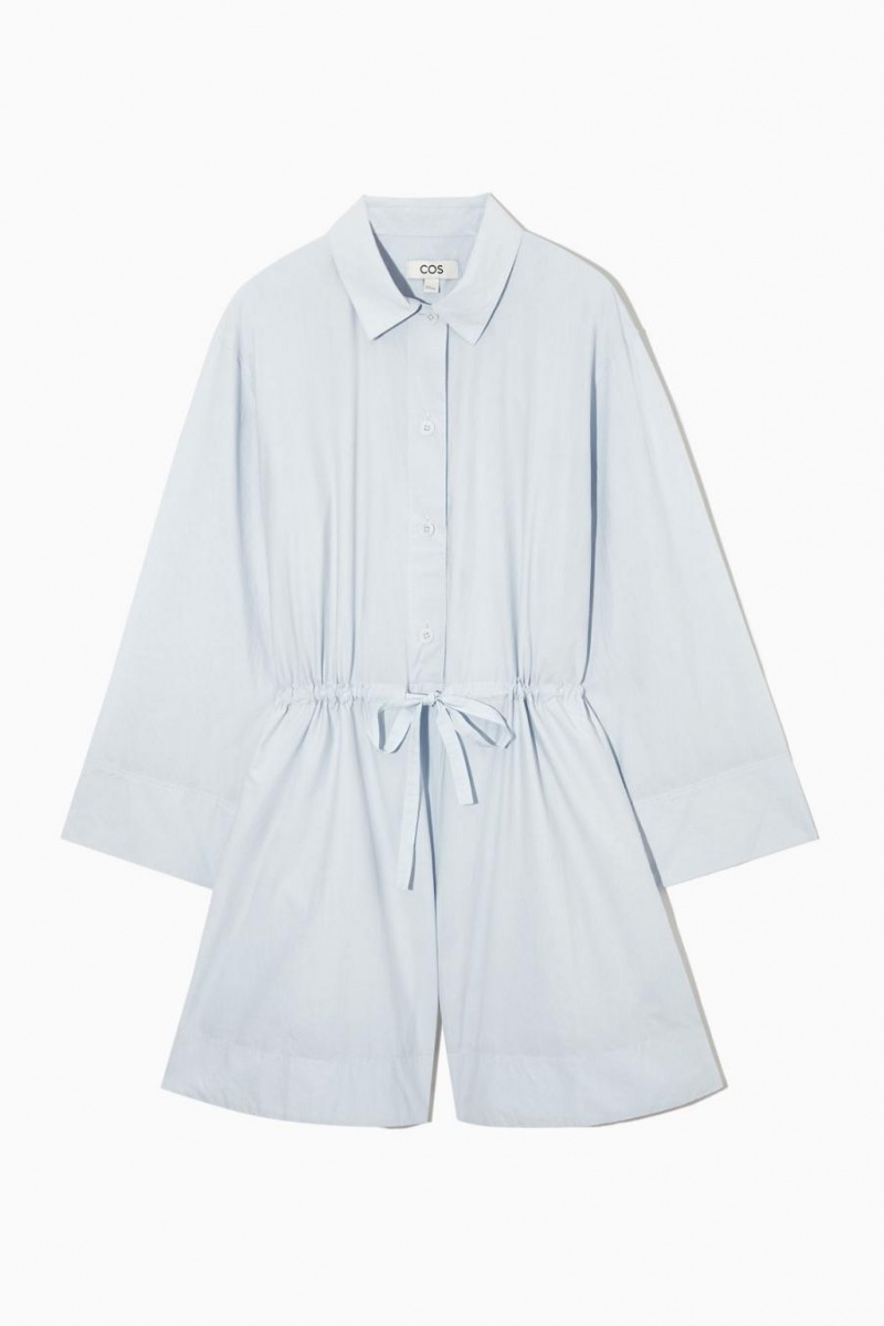 Playsuit COS Long-sleeved Poplin Mujer Azules Claro | 28517GILD