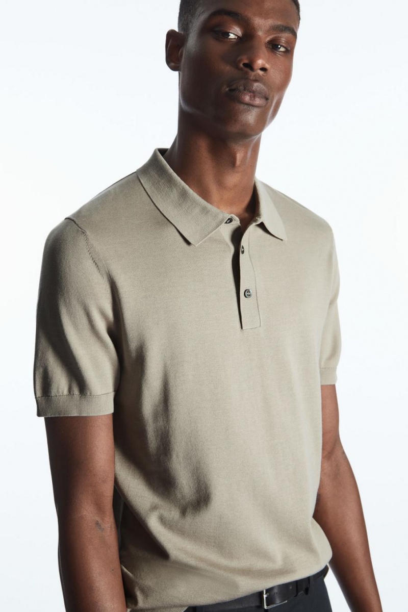 Polo COS De Punto Silk Hombre Grises | 38592CDLF