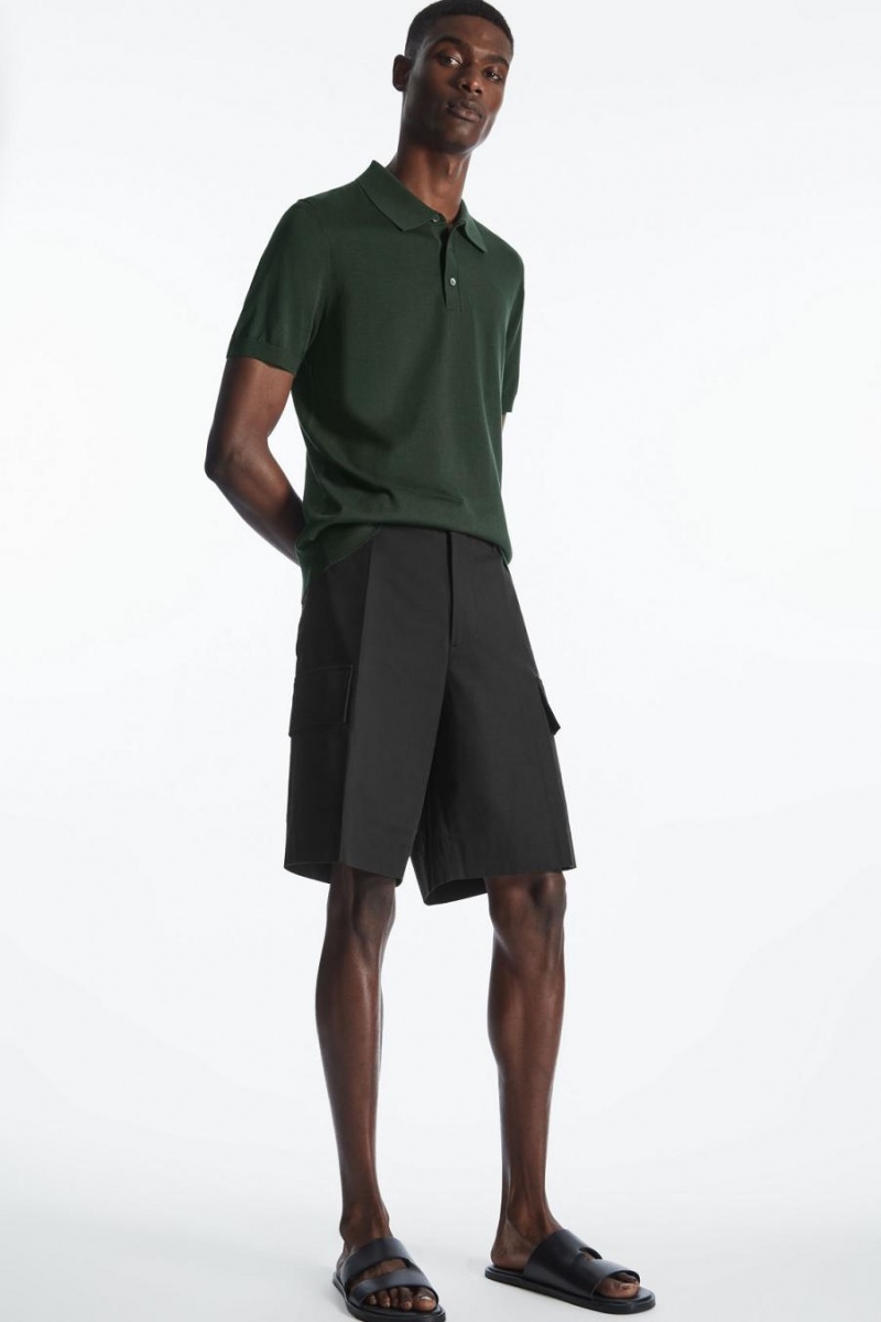 Polo COS De Punto Silk Hombre Verdes Oscuro | 08679XQJF